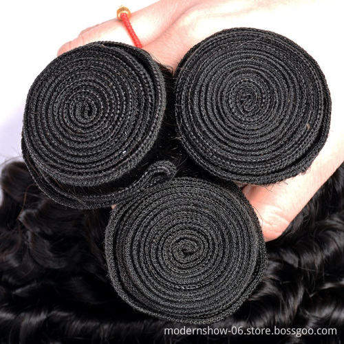 High Quality Modern Show Brazilian Hair Weave Extension Deep Curly Wave Bundles For Black Women